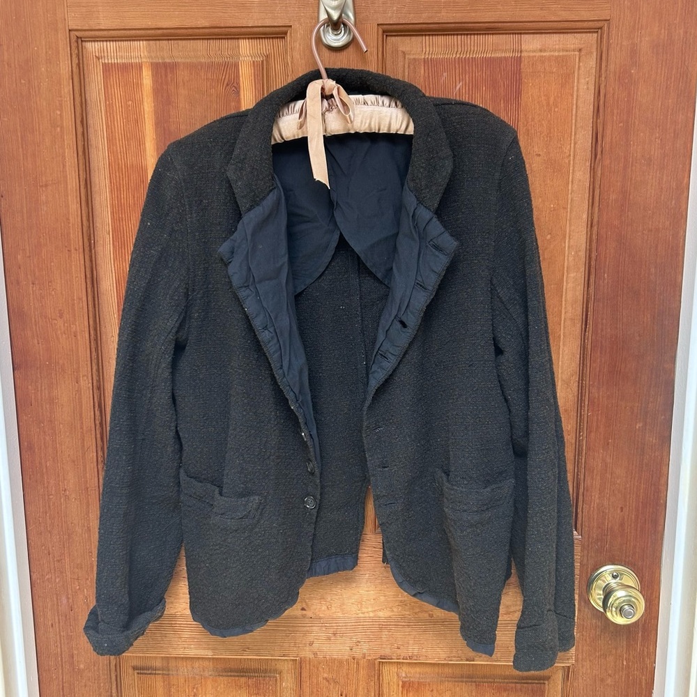 CP SHADES brown (heavy linen*) knit button up jacket/coat